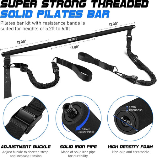 Ultimate Pilates Bar Kit – 210lbs Resistance